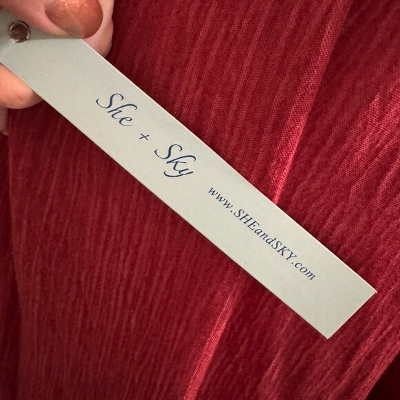 * NWT RICH SPICE COLOR BOHO TOP SMALL OVERSIZED #L - Picture 7 of 7